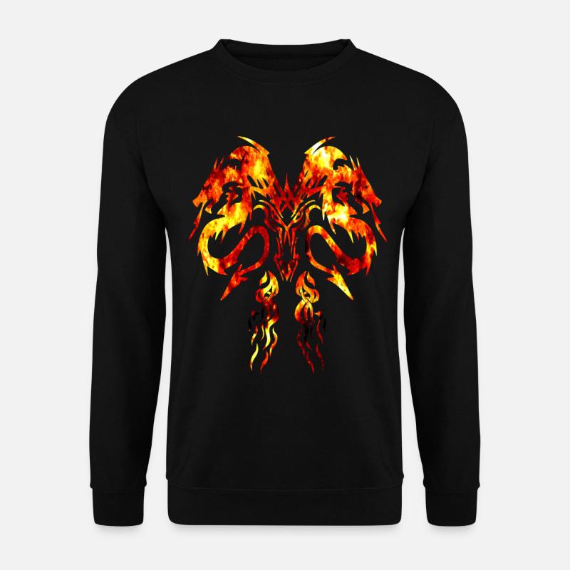 Dragons and Fire - Unisex Pullover - Schwarz