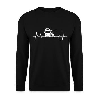camping car battement de coeur t-shirt campeur - Sweat-shirt Unisexe - noir - Devant - Alina (178cm) & Michal (187cm)