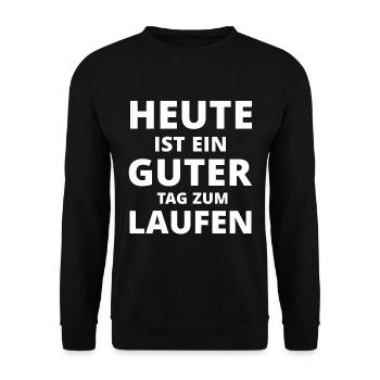 Laufen Sport Spruch Joggen Läufer Geschenk - Unisex Pullover - Schwarz - Vorne - Alina (178cm) & Michal (187cm)