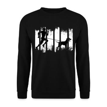 zughund canicross cani chien dressage chien course - Sweat-shirt Unisexe - noir - Devant - Alina (178cm) & Michal (187cm)