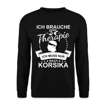 Korsika Flagge Korsika Fahne Corsica Korsischen - Unisex Pullover - Schwarz - Vorne - Alina (178cm) & Michal (187cm)