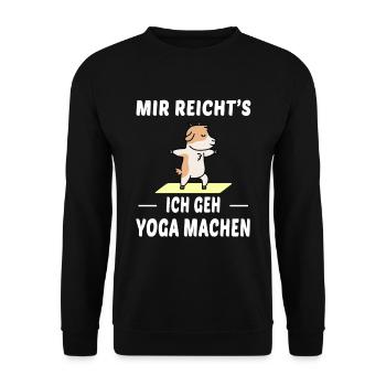 Yoga Ziege Sport Spruch Geschenk - Unisex Pullover - Schwarz - Vorne - Alina (178cm) & Michal (187cm)