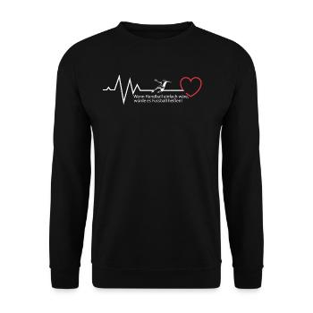 Handball T-Shirt mit Spruch - Unisex Pullover - Schwarz - Vorne - Alina (178cm) & Michal (187cm)