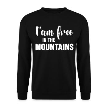 Klettern Bergsteiger free alpinist Bergsteigen - Unisex Pullover - Schwarz - Vorne - Alina (178cm) & Michal (187cm)