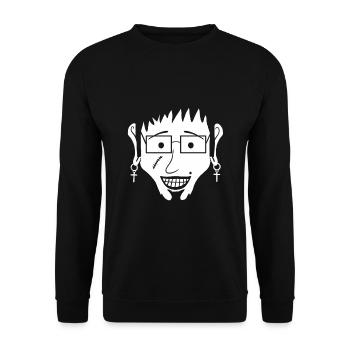 Franky (#7 from Weska Face collection) - Unisex Sweatshirt - black - Front - Alina (178cm) & Michal (187cm)