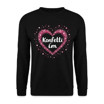 Konfetti im Herzen Fasching Karneval Kostüm - Unisex Pullover - Schwarz - Vorne - Alina (178cm) & Michal (187cm)