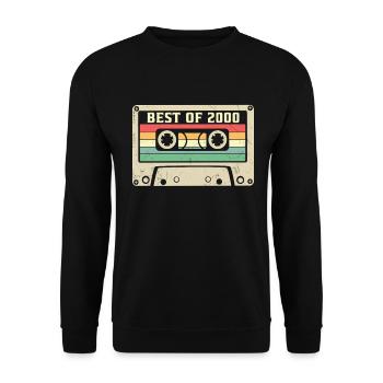 Das Beste aus 2000 Retro 25 Jahre 25. Geburtstag - Unisex Pullover - Schwarz - Vorne - Alina (178cm) & Michal (187cm)