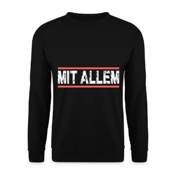 Mit Allem für einen Dönermann - Unisex Pullover - Schwarz - Vorne - Alina (178cm) & Michal (187cm)