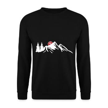 Switzerland Swiss-German Swiss Mountains - Unisex Sweatshirt - black - Front - Alina (178cm) & Michal (187cm)