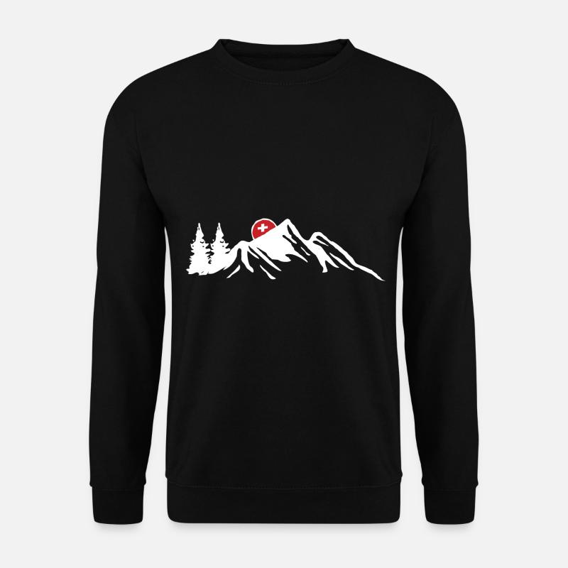 Schweiz Schweizerdeutsch Schweizer Berge - Unisex Pullover - Schwarz