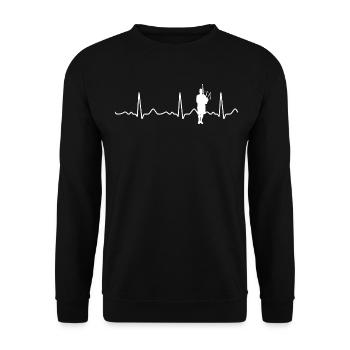 Cornemuse / Écosse - Battements de coeur, Ligne de cœur, Pu - Sweat-shirt Unisexe - noir - Devant - Alina (178cm) & Michal (187cm)