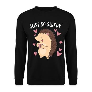 Hedgie Just So Sleepy Hedgehog - Unisex Pullover - Schwarz - Vorne - Alina (178cm) & Michal (187cm)