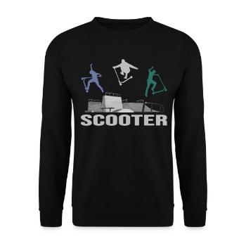 stuntscooter rollerscooter scooter e-scooter - Unisex Pullover - Schwarz - Vorne - Alina (178cm) & Michal (187cm)