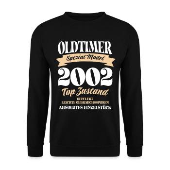 Oldtimer Spezial Model Gepflegt Top Jahrgang 2002 - Unisex Pullover - Schwarz - Vorne - Alina (178cm) & Michal (187cm)