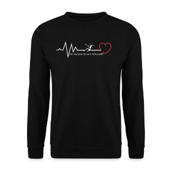 Heartbeat Handball T-Shirt mit Spruch - Unisex Pullover - Schwarz - Vorne - Alina (178cm) & Michal (187cm)