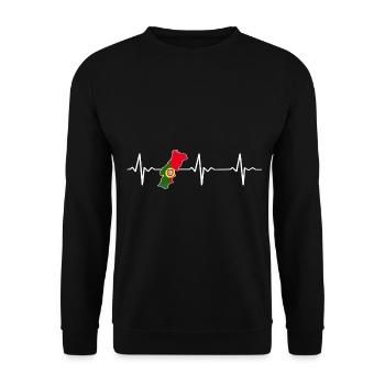 Portugal Lisbonne Portugais Rythme cardiaque - Sweat-shirt Unisexe - noir - Devant - Alina (178cm) & Michal (187cm)