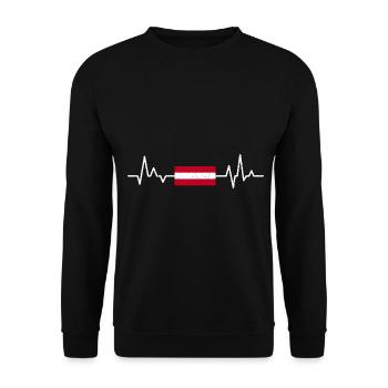 Austria Heartbeat - Unisex Sweatshirt - black - Front - Alina (178cm) & Michal (187cm)