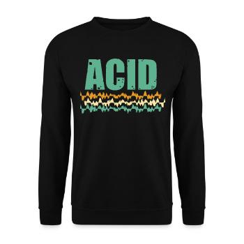 Acid Trance and House Techno Party Outfit Club DJ - Unisex Sweatshirt - black - Front - Alina (178cm) & Michal (187cm)