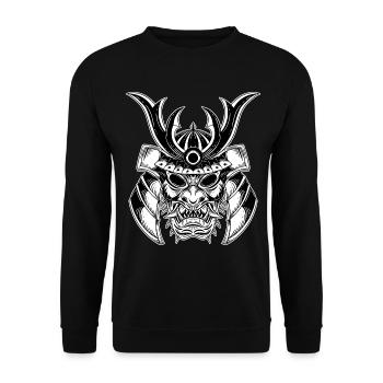 Schädel Skull Horror Skelett Halloween Geisha - Unisex Pullover - Schwarz - Vorne - Alina (178cm) & Michal (187cm)