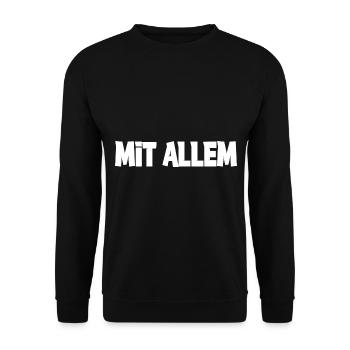 Mit Allem für einen Dönermann - Unisex Pullover - Schwarz - Vorne - Alina (178cm) & Michal (187cm)