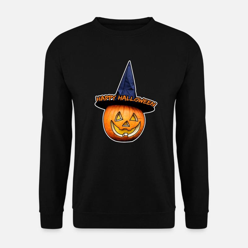 Lachender Kürbiskopf - Happy Halloween - Unisex Pullover - Schwarz