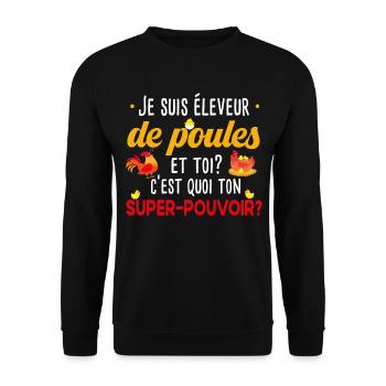 Poule poulailler volaille poussin. Cadeau ferme - Sweat-shirt Unisexe - noir - Devant - Alina (178cm) & Michal (187cm)