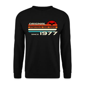 original 1977 anniversaire 45 ans 45e anniversaire - Sweat-shirt Unisexe - noir - Devant - Alina (178cm) & Michal (187cm)