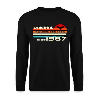 original 1987 birthday 35 years 35th anniversary - Unisex Sweatshirt - black - Front - Alina (178cm) & Michal (187cm)