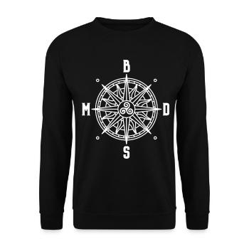 BDSM Triskele Emblem Kompass SM Geschenk - Unisex Pullover - Schwarz - Vorne - Alina (178cm) & Michal (187cm)