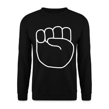 Emoji Fist Sketch Blanc - Sweat-shirt Unisexe - noir - Devant - Alina (178cm) & Michal (187cm)