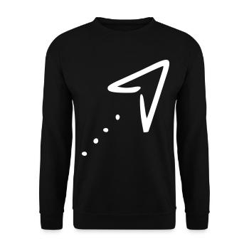 Pfeil Zeichnung Skizze weiß - Unisex Pullover - Schwarz - Vorne - Alina (178cm) & Michal (187cm)