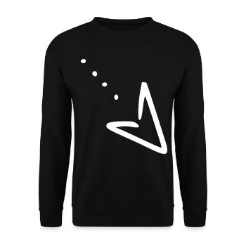 Pfeil Zeichnung Skizze weiß - Unisex Pullover - Schwarz - Vorne - Alina (178cm) & Michal (187cm)