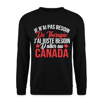 J'ai juste besoin d'aller au canada - Sweat-shirt Unisexe - noir - Devant - Alina (178cm) & Michal (187cm)