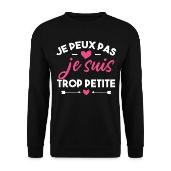 J'peux pas je suis trop petite - Sweat-shirt Unisexe - noir - Devant - Alina (178cm) & Michal (187cm)
