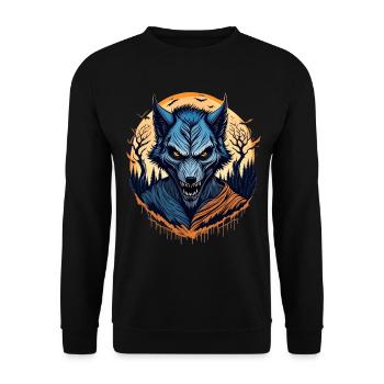 Gruseliges Halloween-partykostüm Werwolf - Unisex Sweatshirt - black - Front - Alina (178cm) & Michal (187cm)
