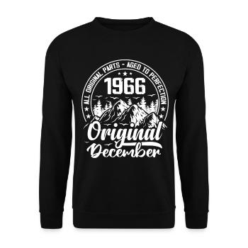 December 1966 Original 58 Year Old Birthday Gift - Unisex Sweatshirt - black - Front - Alina (178cm) & Michal (187cm)