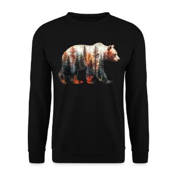 Ours - Sweat-shirt Unisexe - noir - Devant - Alina (178cm) & Michal (187cm)