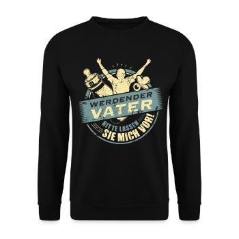 Family Design werdender Vater Farbset 3 - Unisex Pullover - Schwarz - Vorne - Alina (178cm) & Michal (187cm)