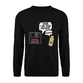 Les programmeurs Nerd USB Je suis ton père - Sweat-shirt Unisexe - noir - Devant - Alina (178cm) & Michal (187cm)