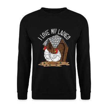 Poulet fermier fermier cadeau fermier - Sweat-shirt Unisexe - noir - Devant - Alina (178cm) & Michal (187cm)