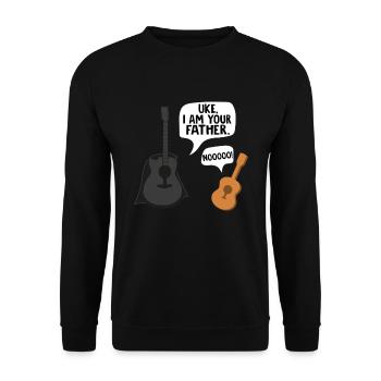 Ukulele Gitarre Musiklehrer Geschenk Spruch - Unisex Pullover - Schwarz - Vorne - Alina (178cm) & Michal (187cm)