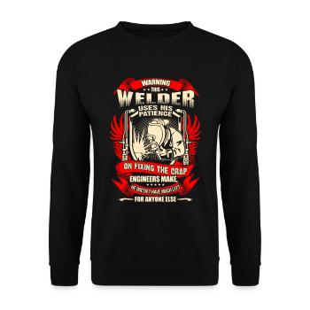 Cadeau cadeau de soudeur serrurier patience - Sweat-shirt Unisexe - noir - Devant - Alina (178cm) & Michal (187cm)