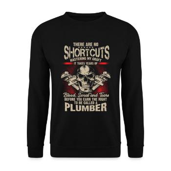 Occupation Plumber Spengler Installer Gift - Unisex Sweatshirt - black - Front - Alina (178cm) & Michal (187cm)