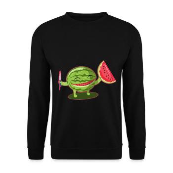 Melon watermelon honeydew melon food gift - Unisex Sweatshirt - black - Front - Alina (178cm) & Michal (187cm)