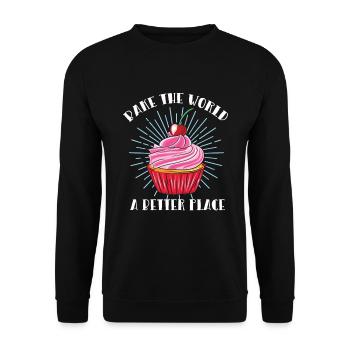 Cake Dealer Cupcake Muffin Tart Gift - Unisex Sweatshirt - black - Front - Alina (178cm) & Michal (187cm)