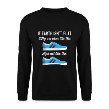 Flat Earth Schuhe - Flache Erde Geschenk T-Shirt - Unisex Pullover - Schwarz - Vorne - Alina (178cm) & Michal (187cm)