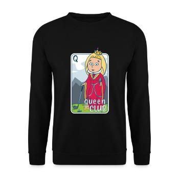 Golf Golfer Golferin Golfspieler Königin Queen - Unisex Pullover - Schwarz - Vorne - Alina (178cm) & Michal (187cm)