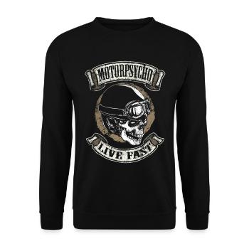 Biker Biker Motorcycle Biker Motorpsycho - Unisex Sweatshirt - black - Front - Alina (178cm) & Michal (187cm)