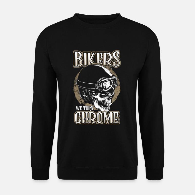 Biker Bikerin Motorrad Motorradfahrer Chrome - Unisex Pullover - Schwarz