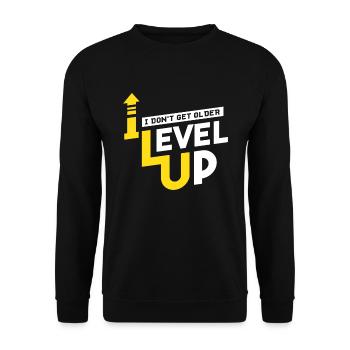 Gamer Gaming Video Game Videogame Level Up - Unisex Sweatshirt - black - Front - Alina (178cm) & Michal (187cm)